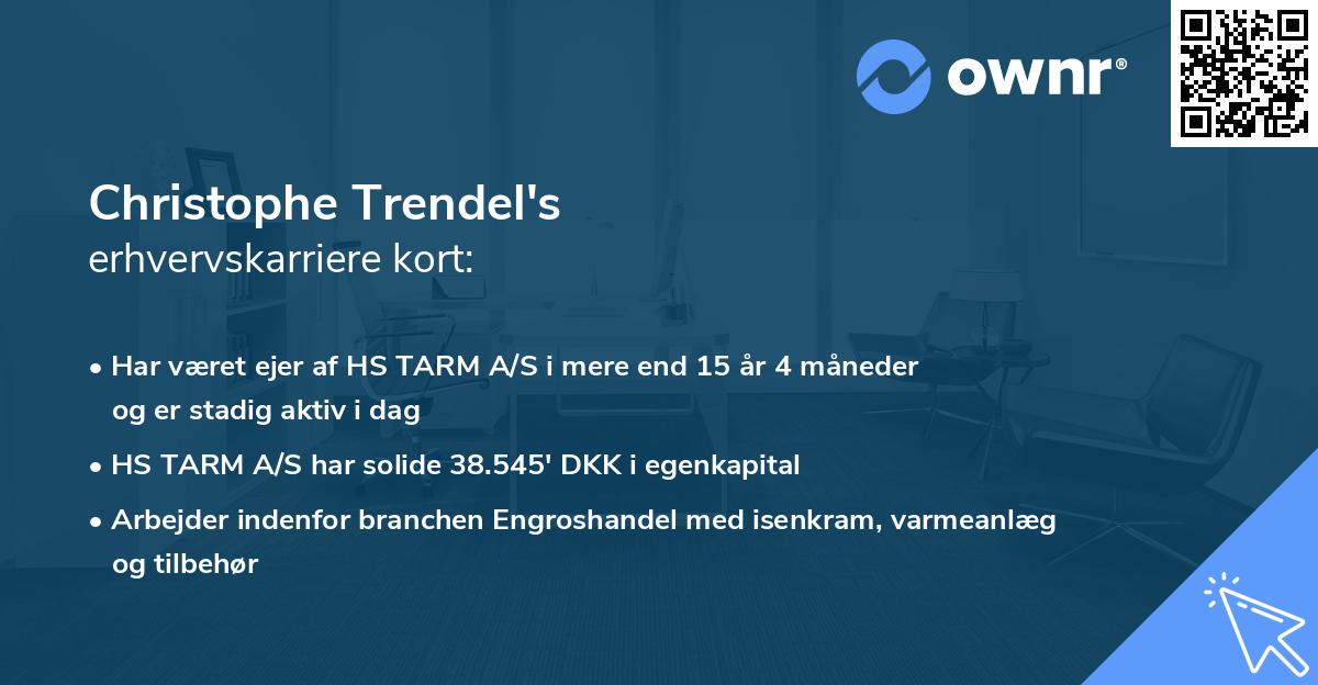 Christophe Trendel's erhvervskarriere kort