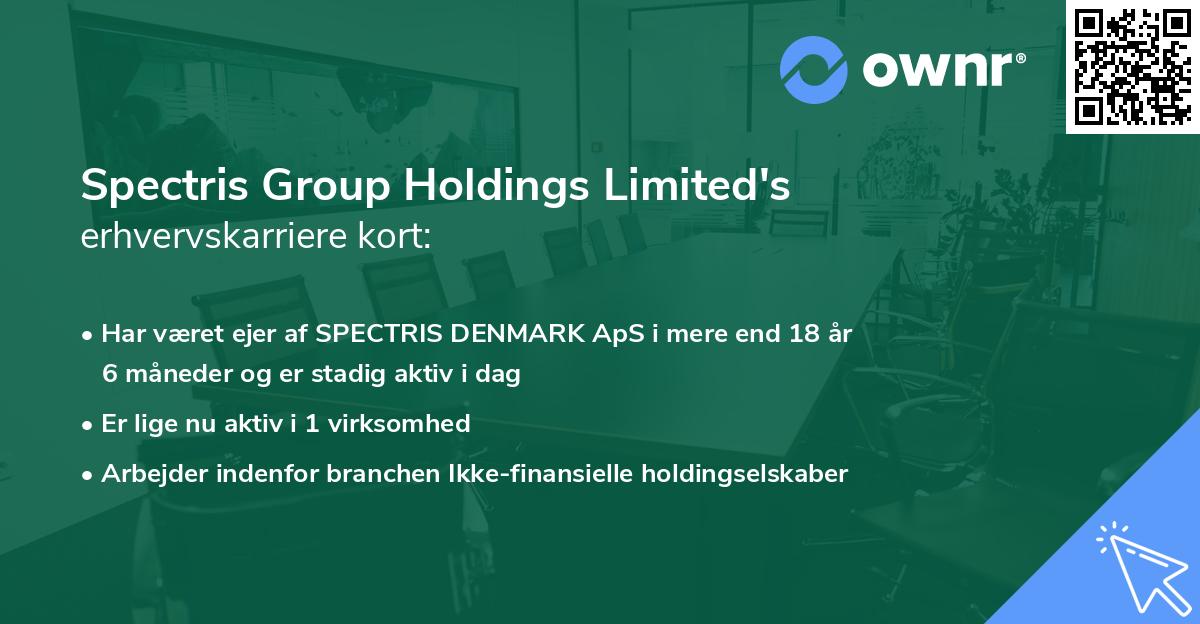 Spectris Group Holdings Limited's erhvervskarriere kort