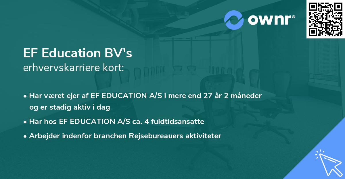 EF Education BV's erhvervskarriere kort