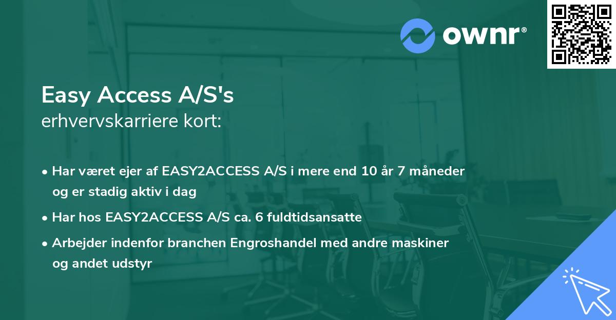 Easy Access A/S's erhvervskarriere kort