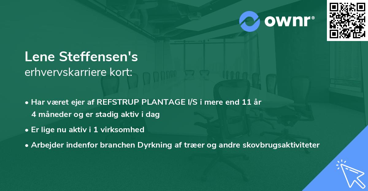 Lene Steffensen's erhvervskarriere kort