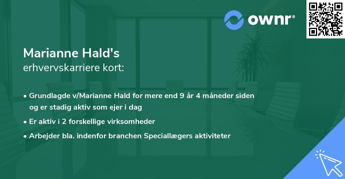 Marianne Hald's erhvervskarriere kort