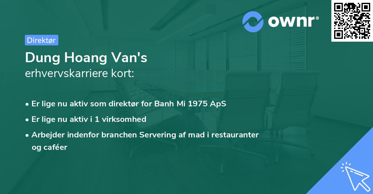 Dung Hoang Van's erhvervskarriere kort