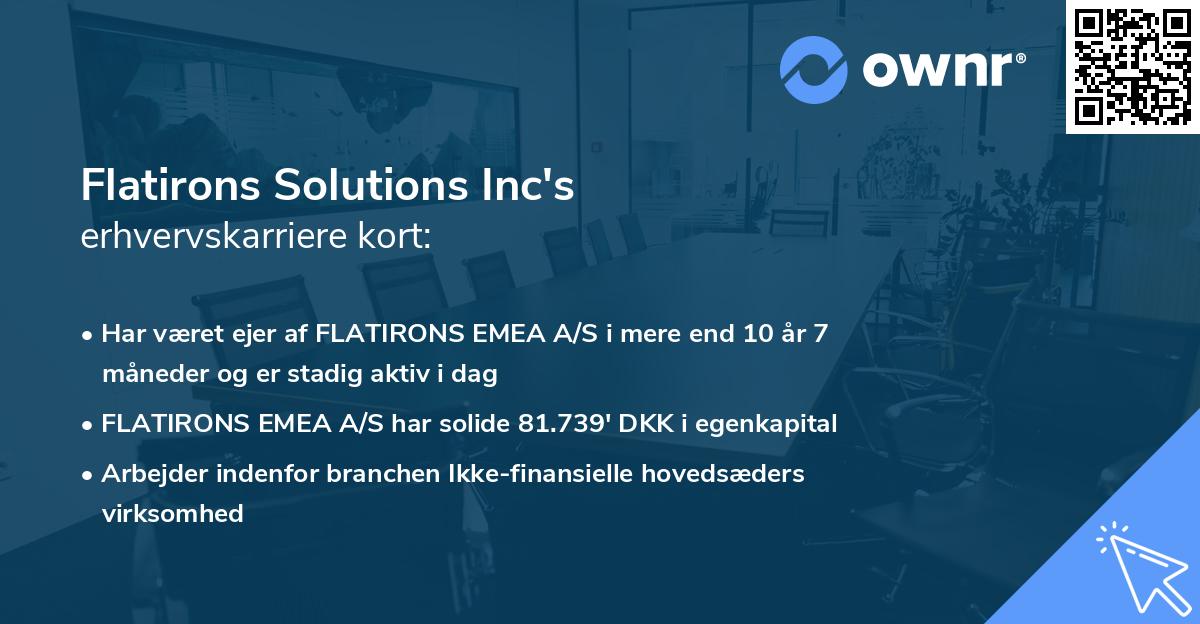 Flatirons Solutions Inc's erhvervskarriere kort