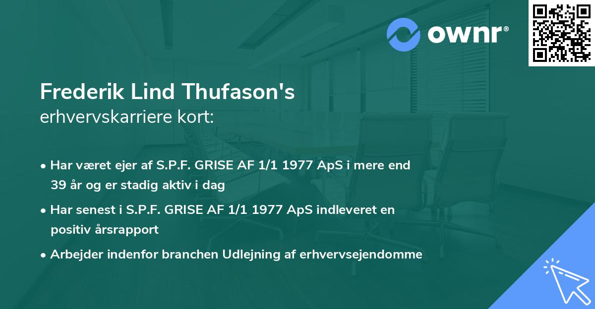 Frederik Lind Thufason's erhvervskarriere kort