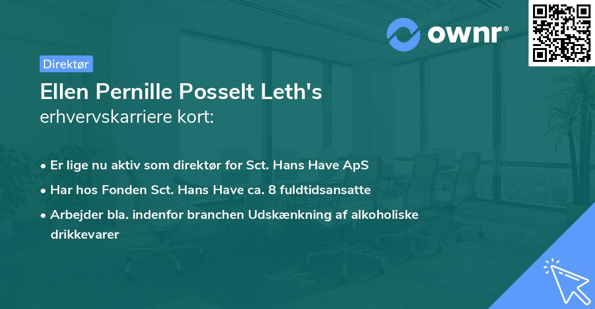 Ellen Pernille Posselt Leth's erhvervskarriere kort