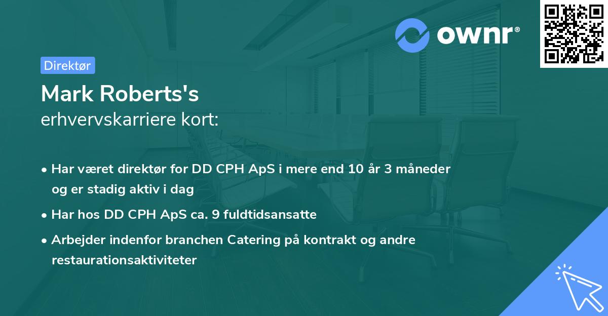 Mark Roberts's erhvervskarriere kort