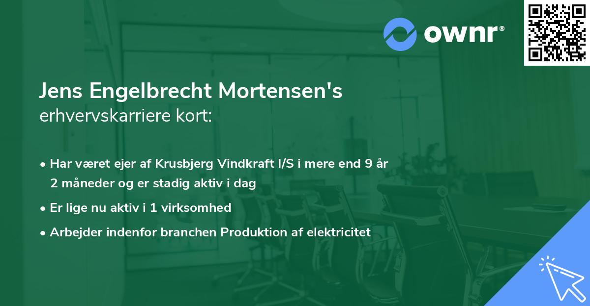 Jens Engelbrecht Mortensen's erhvervskarriere kort