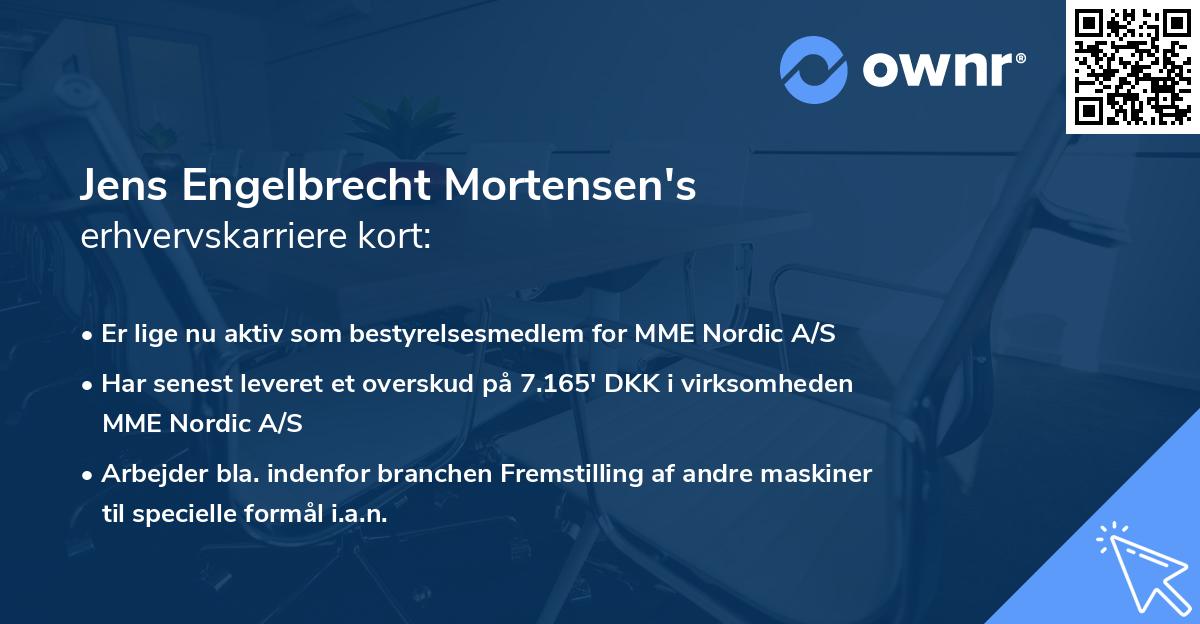 Jens Engelbrecht Mortensen's erhvervskarriere kort