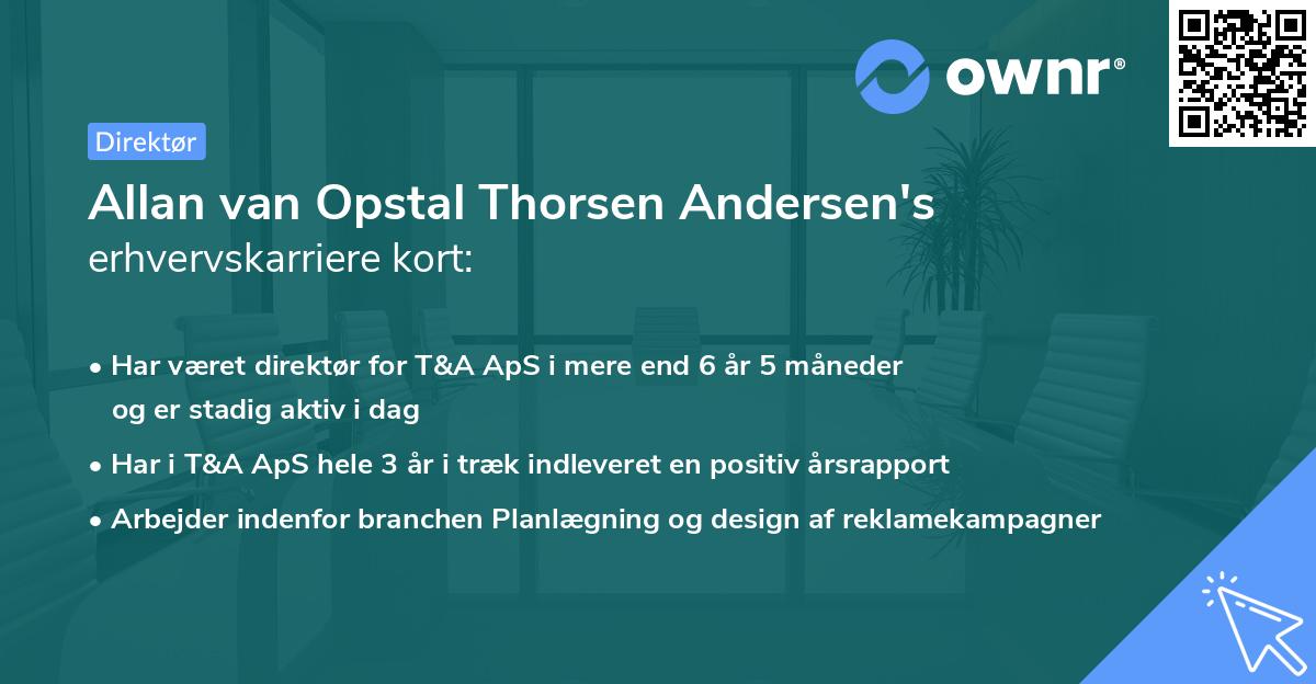 Allan van Opstal Thorsen Andersen's erhvervskarriere kort