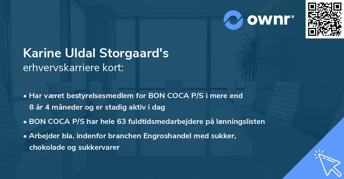 Karine Uldal Storgaard's erhvervskarriere kort
