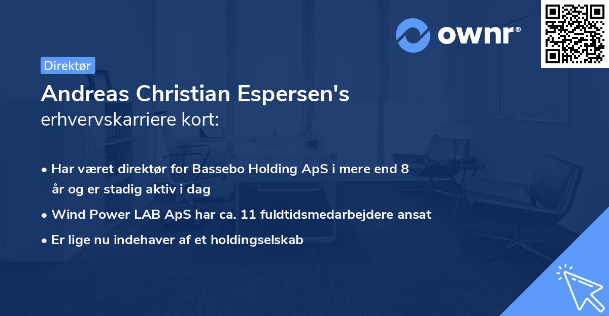 Andreas Christian Espersen's erhvervskarriere kort