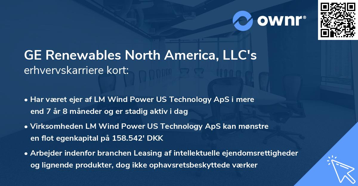 GE Renewables North America, LLC's erhvervskarriere kort