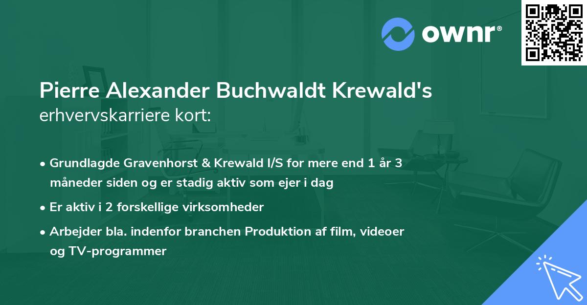 Pierre Alexander Buchwaldt Krewald's erhvervskarriere kort