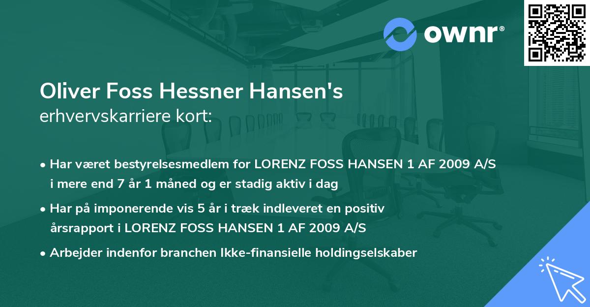 Oliver Foss Hessner Hansen's erhvervskarriere kort