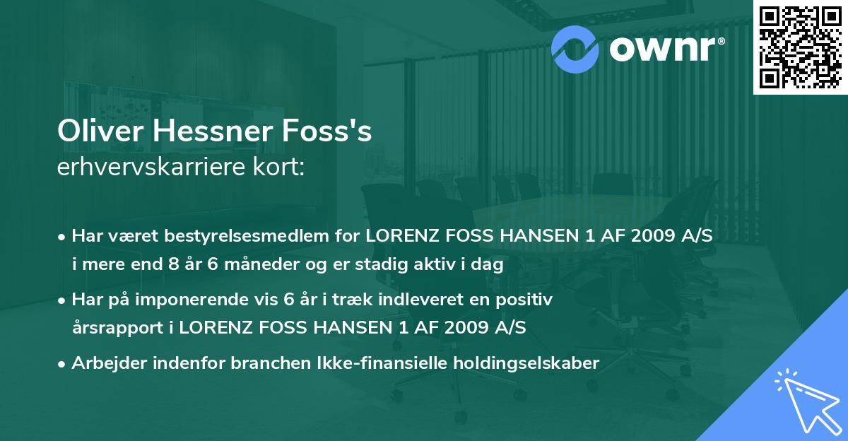Oliver Hessner Foss's erhvervskarriere kort