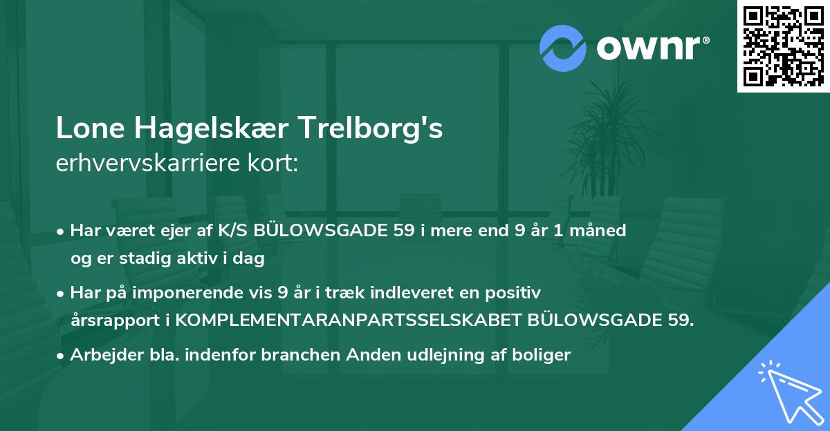 Lone Hagelskær Trelborg's erhvervskarriere kort