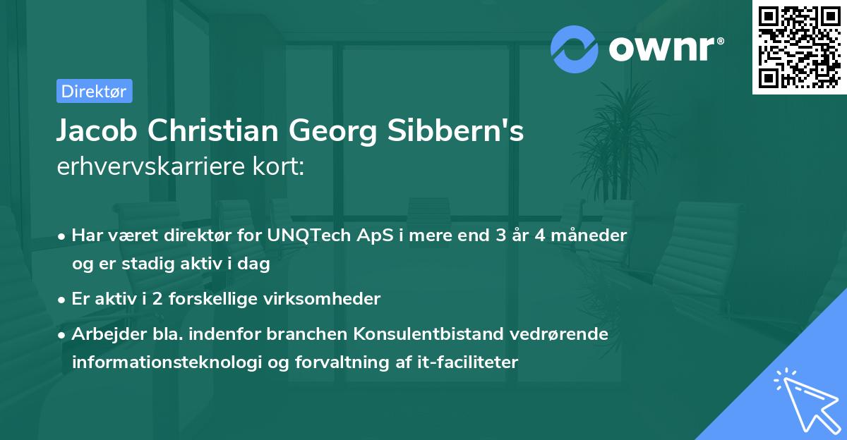 Jacob Christian Georg Sibbern's erhvervskarriere kort