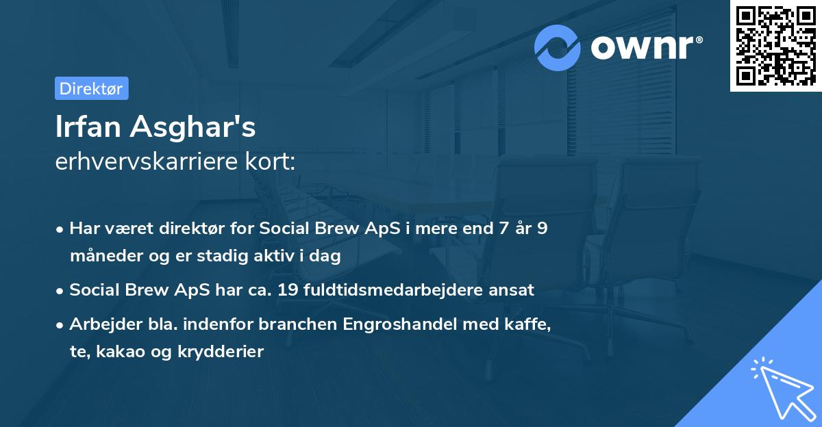 Irfan Asghar's erhvervskarriere kort