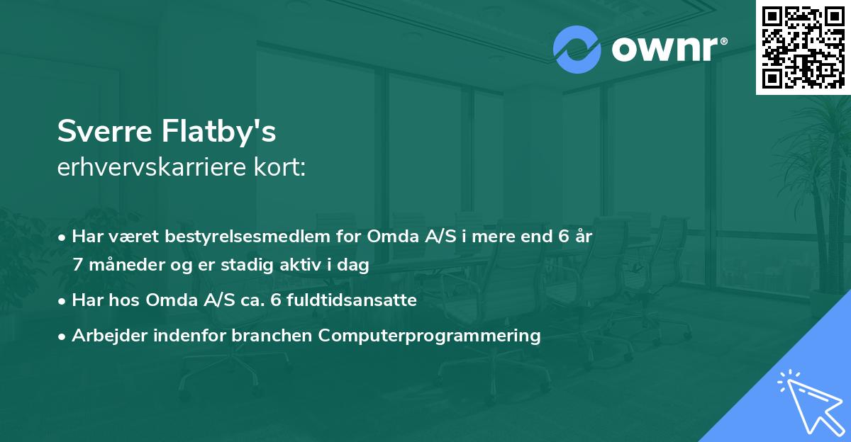 Sverre Flatby's erhvervskarriere kort