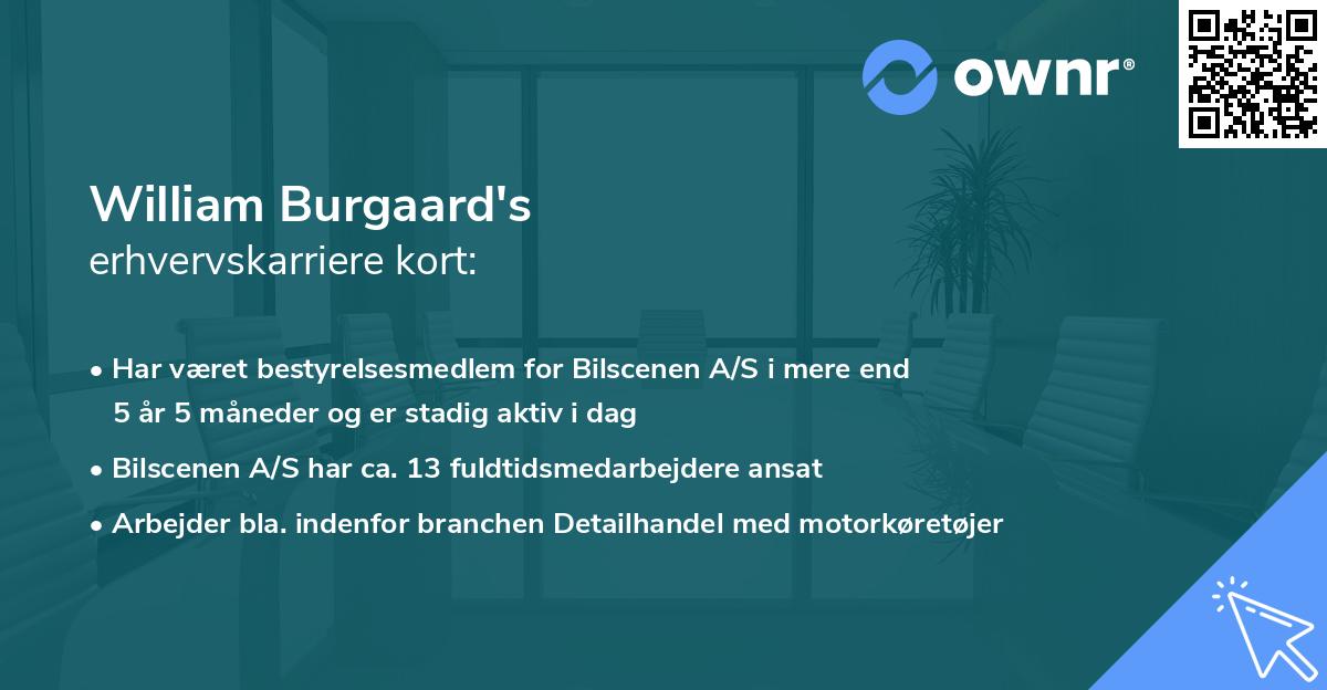 William Burgaard's erhvervskarriere kort