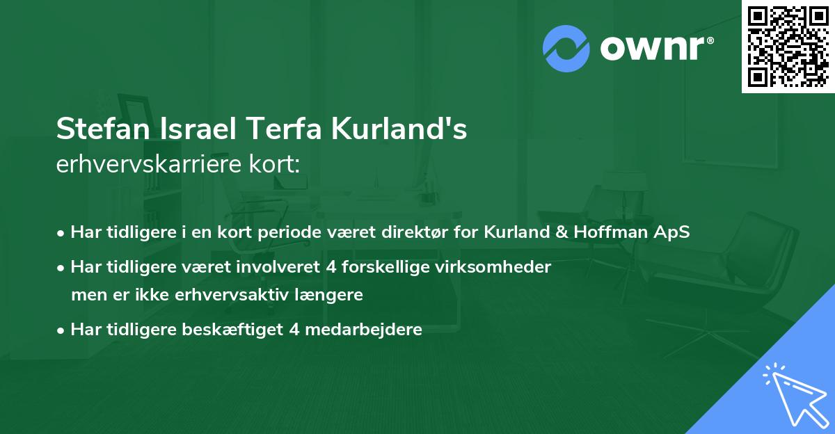 Stefan Israel Terfa Kurland's erhvervskarriere kort