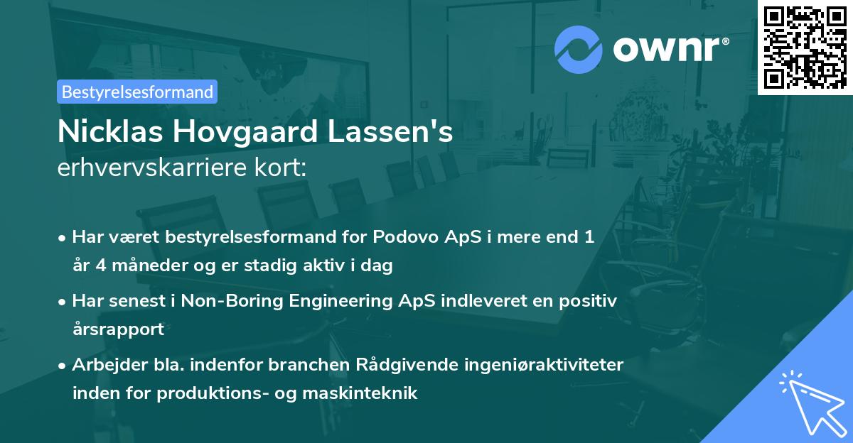 Nicklas Hovgaard Lassen's erhvervskarriere kort