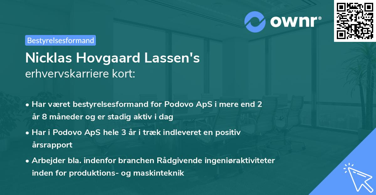 Nicklas Hovgaard Lassen's erhvervskarriere kort