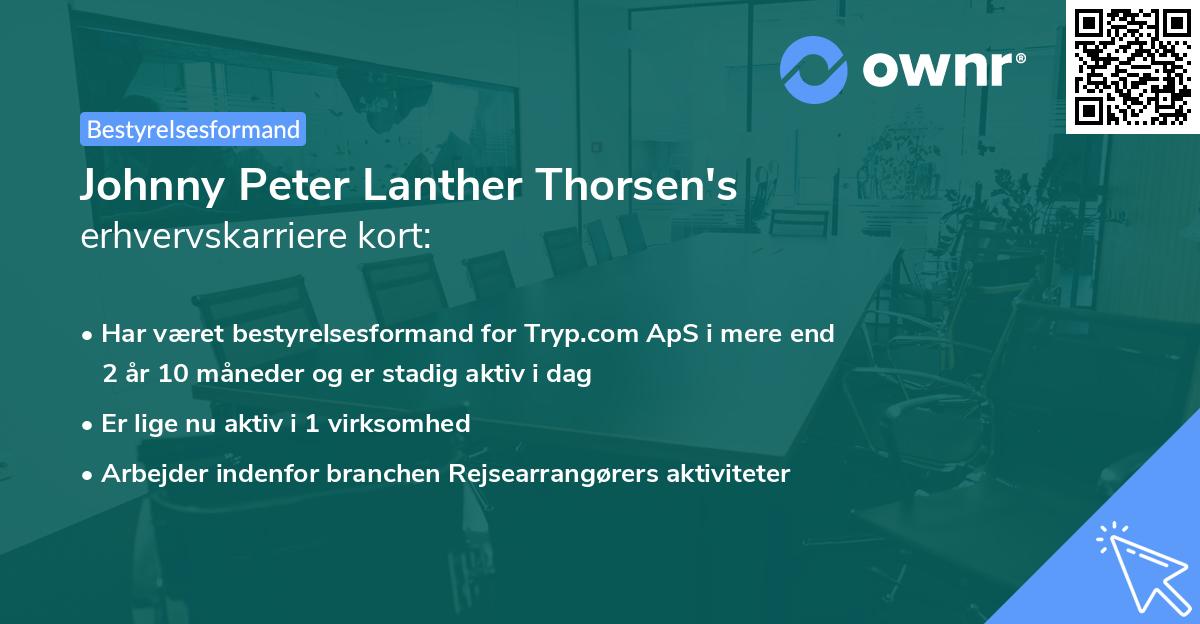 Johnny Peter Lanther Thorsen's erhvervskarriere kort