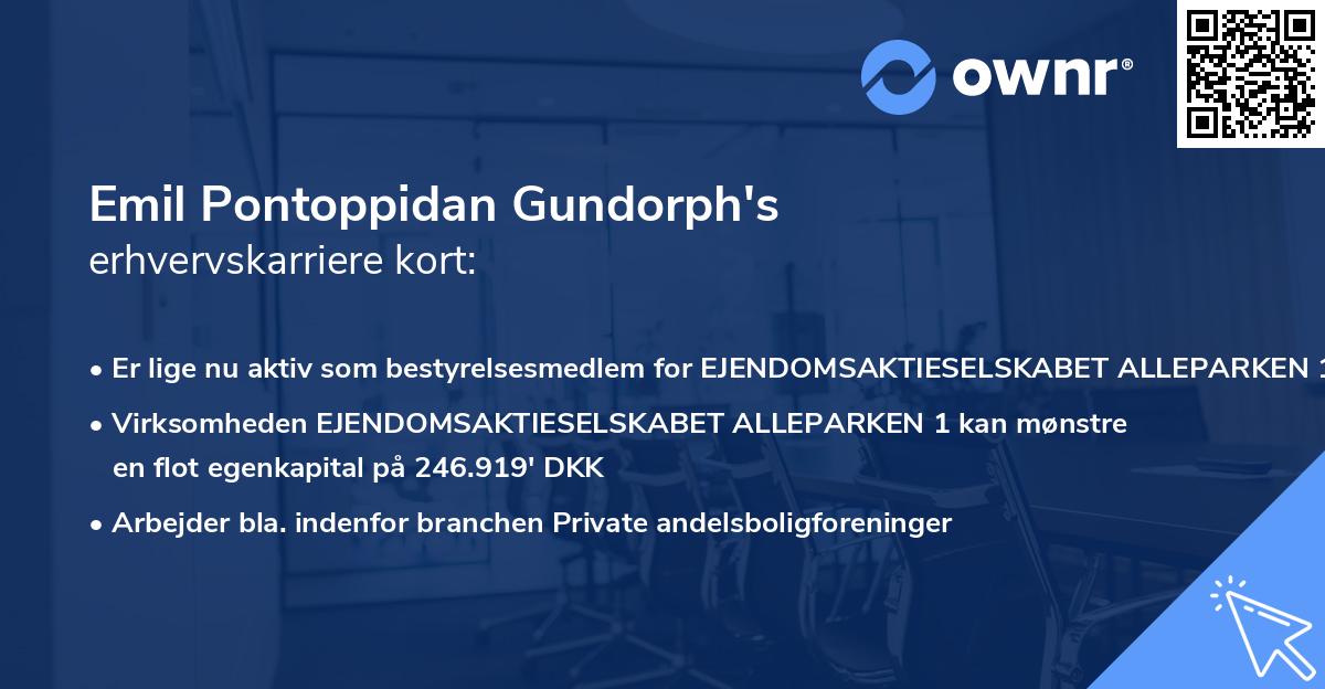 Emil Pontoppidan Gundorph's erhvervskarriere kort