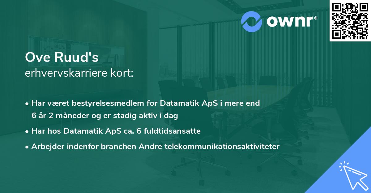 Ove Ruud's erhvervskarriere kort