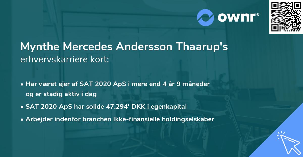 Mynthe Mercedes Andersson Thaarup's erhvervskarriere kort