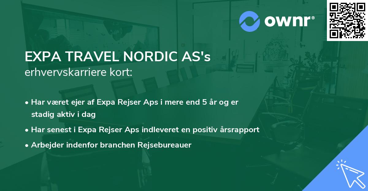 EXPA TRAVEL NORDIC AS's erhvervskarriere kort