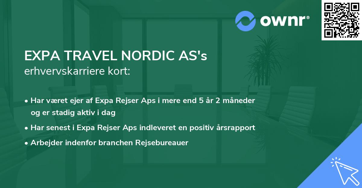 EXPA TRAVEL NORDIC AS's erhvervskarriere kort