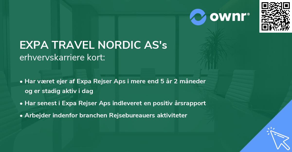 EXPA TRAVEL NORDIC AS's erhvervskarriere kort