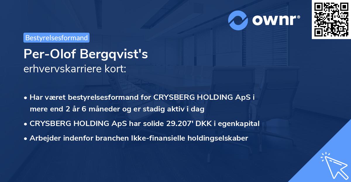 Per-Olof Bergqvist's erhvervskarriere kort