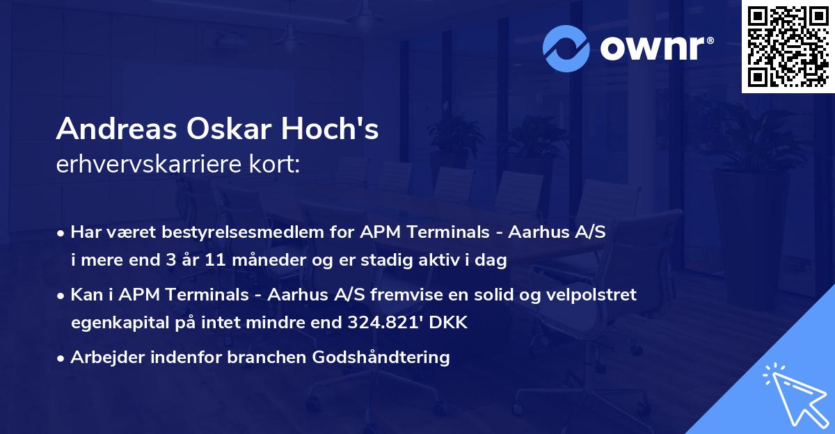 Andreas Oskar Hoch's erhvervskarriere kort