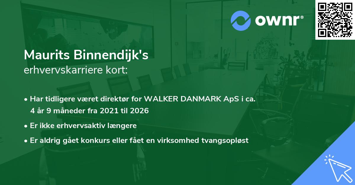 Maurits Binnendijk's erhvervskarriere kort