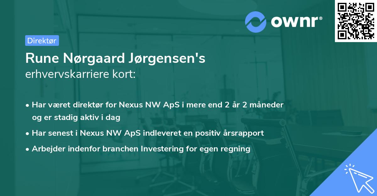 Rune Nørgaard Jørgensen's erhvervskarriere kort