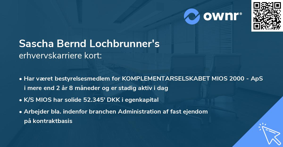 Sascha Bernd Lochbrunner's erhvervskarriere kort