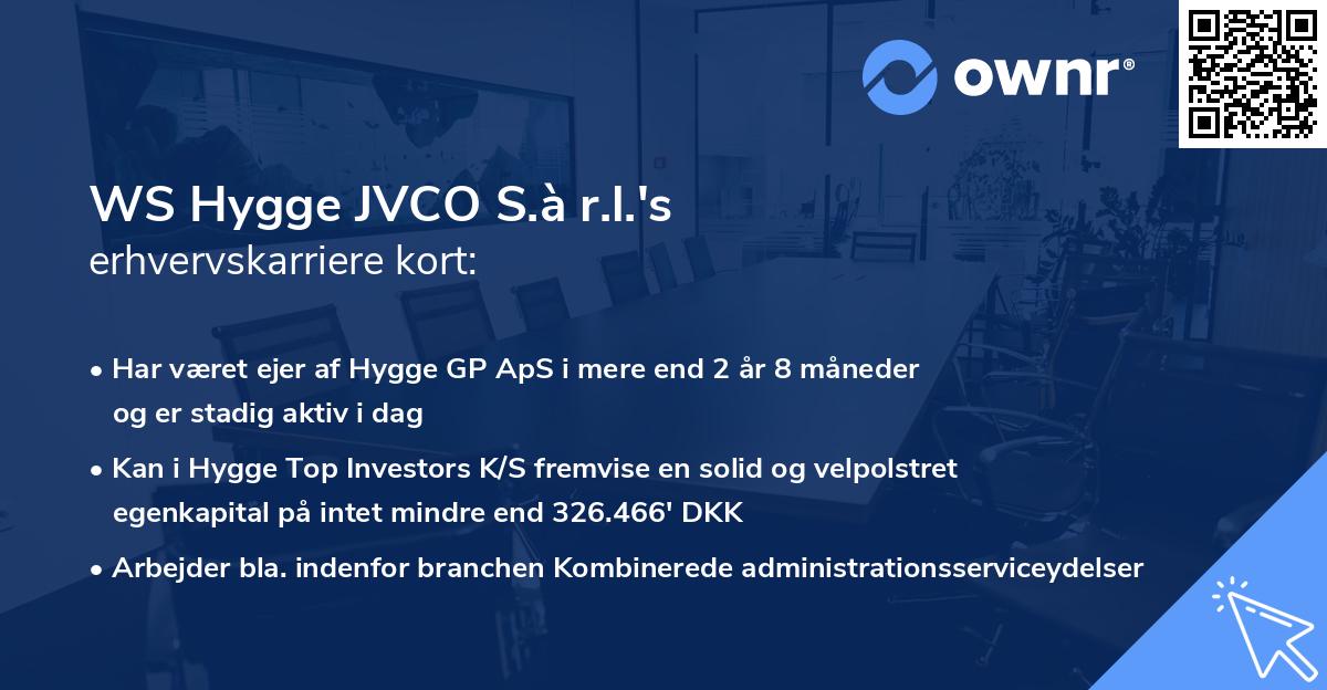 WS Hygge JVCO S.à r.l.'s erhvervskarriere kort