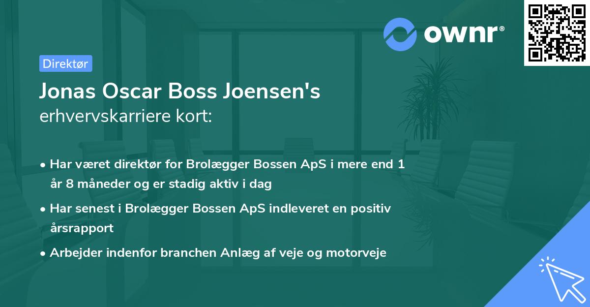 Jonas Oscar Boss Joensen's erhvervskarriere kort