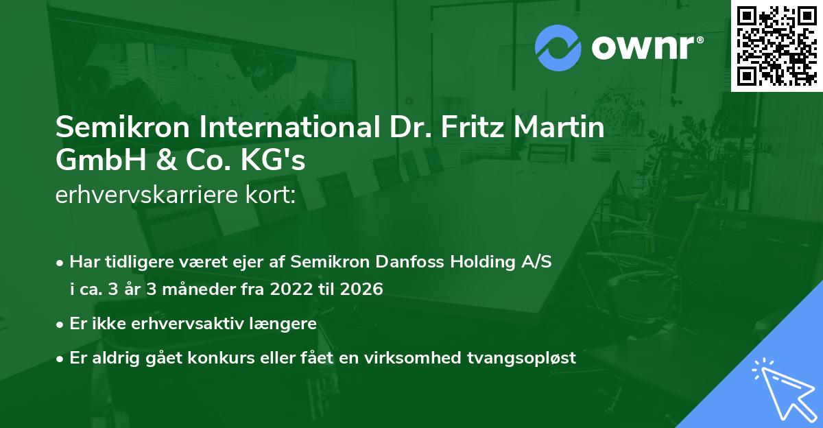 Semikron International Dr. Fritz Martin GmbH & Co. KG's erhvervskarriere kort