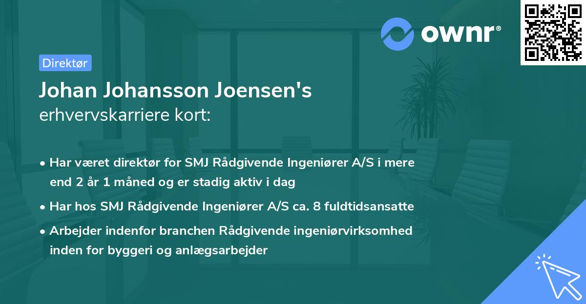 Johan Johansson Joensen's erhvervskarriere kort