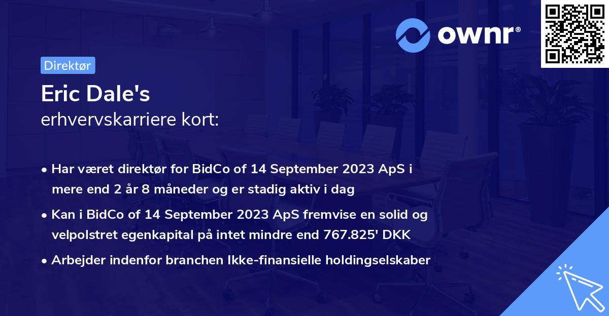 Eric Dale's erhvervskarriere kort