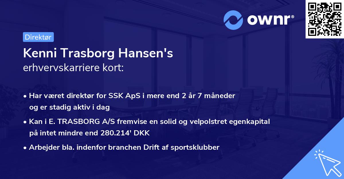 Kenni Trasborg Hansen's erhvervskarriere kort