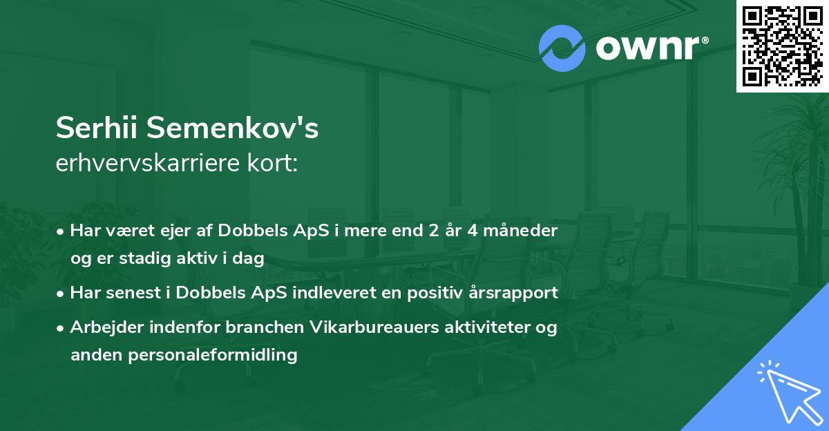 Serhii Semenkov's erhvervskarriere kort