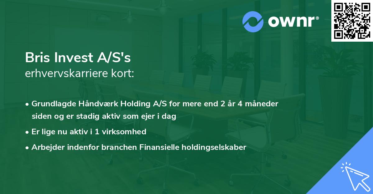 Bris Invest A/S's erhvervskarriere kort