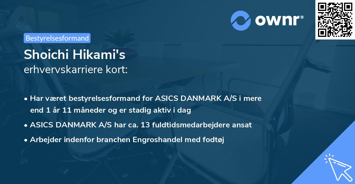 Shoichi Hikami's erhvervskarriere kort