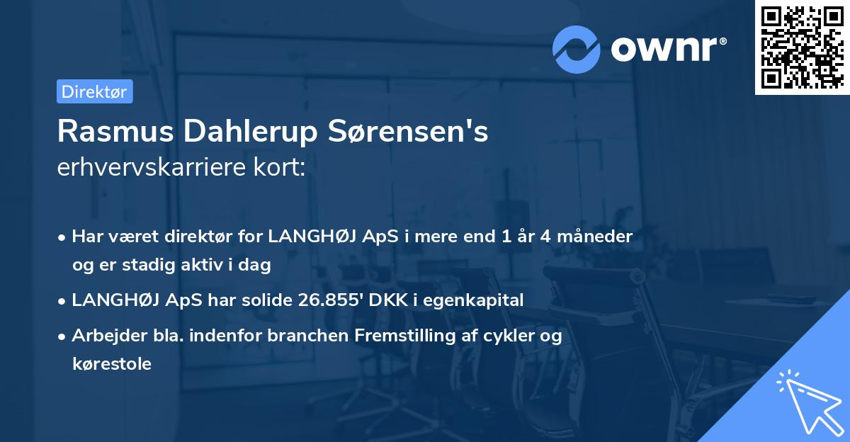Rasmus Dahlerup Sørensen's erhvervskarriere kort